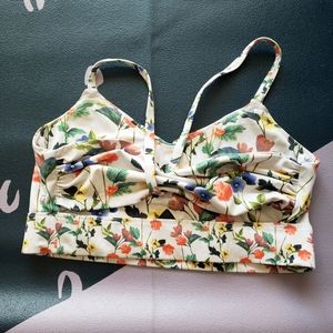 Floral athletic leisure bra